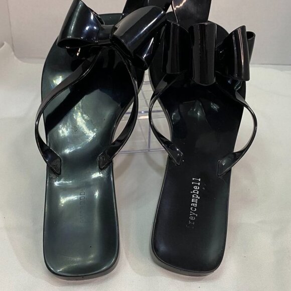 Jeffrey Campbell Jelly Bow Thong Slide Sandals Black Size 10 - Picture 3 of 10